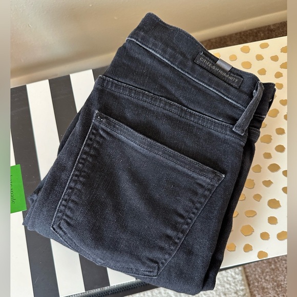 Citizens of Humanity Rocket Ankle High Rise Skinny Jeans w/ Stud Detail 26 Black - Picture 5 of 13